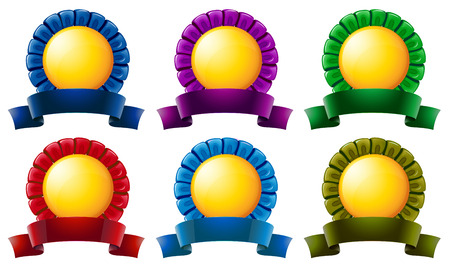Illustration of the six empty label templates on a white backgroundのイラスト素材