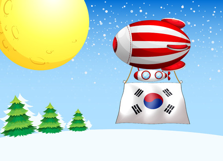 Illustration of a balloon with the flag of South Koreaのイラスト素材