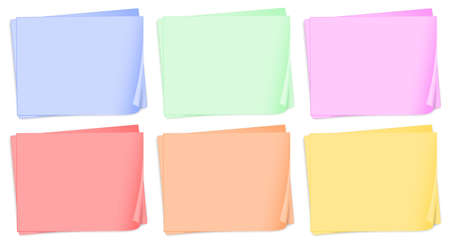 Illustration of the empty colored papers on a white background