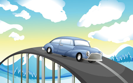 Illustration of a car at the roadのイラスト素材