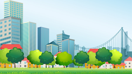 Illustration of the tall buildings in the cityのイラスト素材