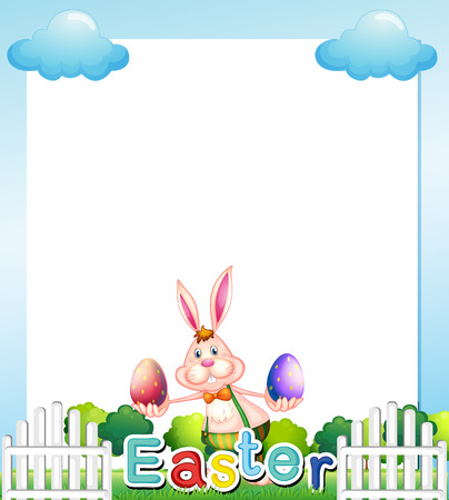 Illustration of an Easter Sunday empty card templateのイラスト素材
