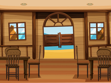 Illustration of a saloon barのイラスト素材