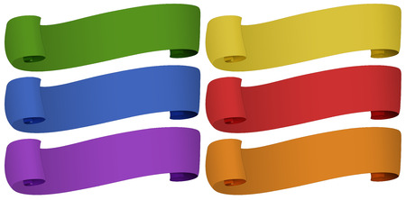 Illustration of the six empty scrolls on a white backgroundのイラスト素材