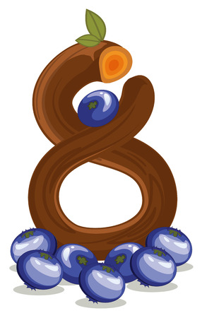 Illustration of the eight fruits on a white backgroundのイラスト素材