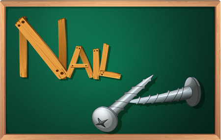 Illustration of a blackboard with nailsのイラスト素材