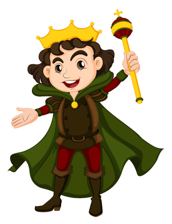 Illustration of a young prince on a white backgroundのイラスト素材
