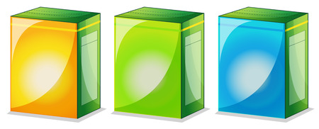 Illustration of the three food packs on a white backgroundのイラスト素材