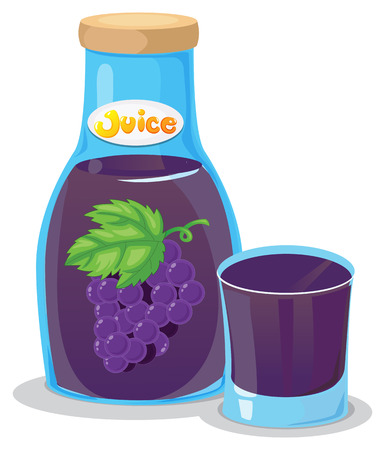 Illustration of a grape juice on a white backgroundのイラスト素材