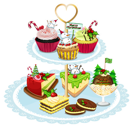 Illustration of the baked goods on a white backgroundのイラスト素材