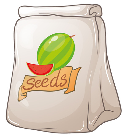 Illustration of a pack of watermelon seeds on a white backgroundのイラスト素材