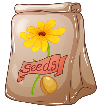 Illustration of a pack of sunflower seeds on a white backgroundのイラスト素材