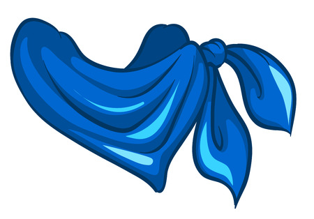 Illustration of a blue scarf on a white backgroundのイラスト素材
