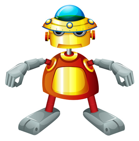 Illustration of a colorful robot on a white backgroundのイラスト素材