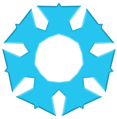 Illustration of a blue snowflake on a white backgroundのイラスト素材