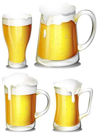 Illustration of a set of beerのイラスト素材