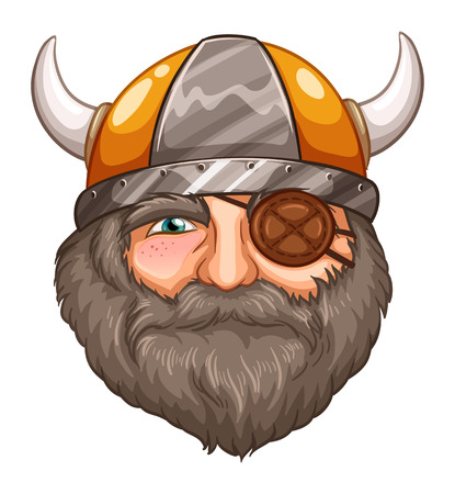 Illustration of a male viking with eyepatchのイラスト素材