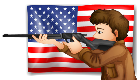 Illustration of an American hunterのイラスト素材