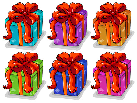 Illustration of boxes of presentsのイラスト素材