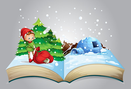 Illustration of a book of christmasのイラスト素材