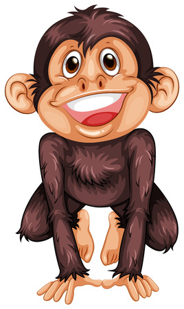 Illustration of a single chimpanzeeのイラスト素材