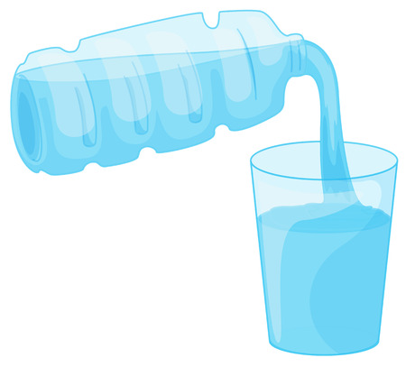 Illustration of a closeup pouring water のイラスト素材