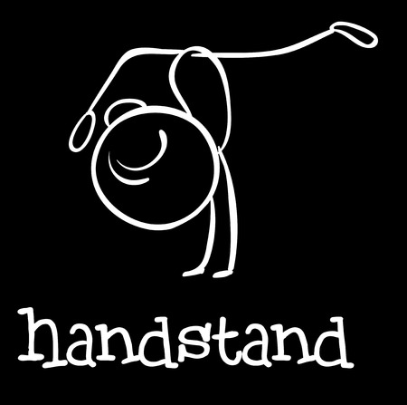Illustration of a stickman doing handstandのイラスト素材