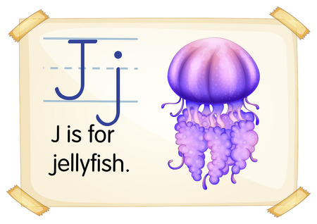 Illustration of a flashcard with letter Jのイラスト素材
