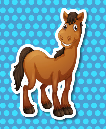 Illustration of a single horse with polkadot backgroundのイラスト素材