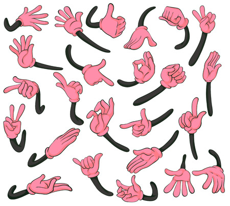 Illustration of a set of hand signalsのイラスト素材