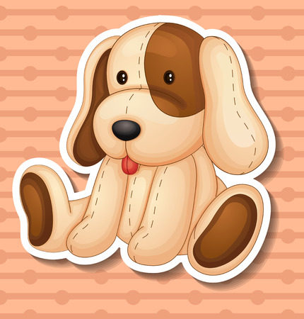 Illustration of a stuffed animal dogのイラスト素材