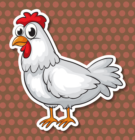 Illustration of a chicken with backgroundのイラスト素材