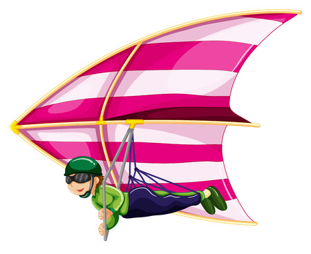 Illustration of a man doing hang gliderのイラスト素材