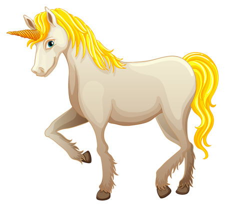 Illustration of a white unicornのイラスト素材