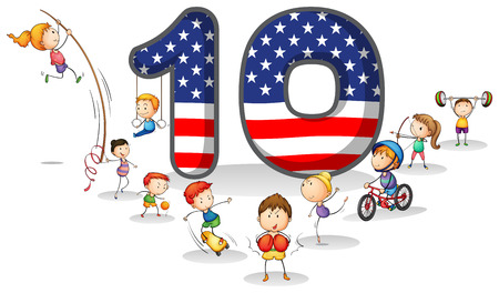 Illustration of a flashcard number tenのイラスト素材