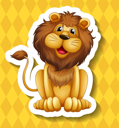 Illustration of a lion sittingのイラスト素材