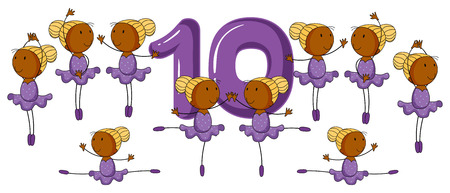 Illustration of a flashcard number tenのイラスト素材