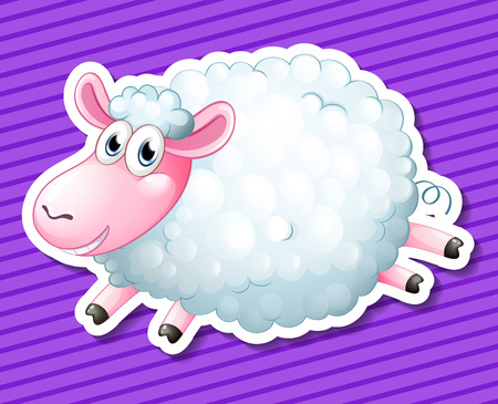 Illustration of a close up sheepのイラスト素材