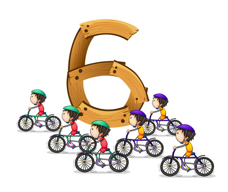 illustration of a flash card number sixのイラスト素材