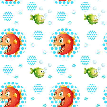 Illustration of fish seamless backgroundのイラスト素材