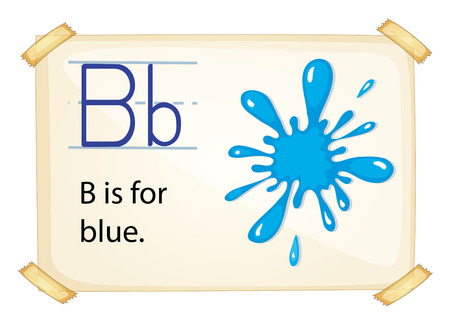 illustration of a flashcard letter B for blueのイラスト素材