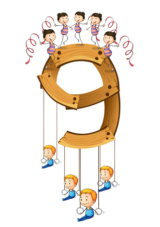 illustration of a flashcard number nineのイラスト素材