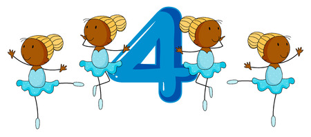 Illustration of the number four