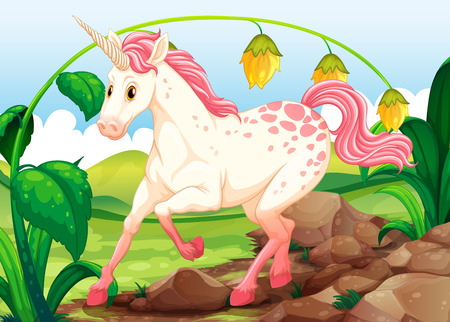 Unicorn in an outdoor sceneのイラスト素材