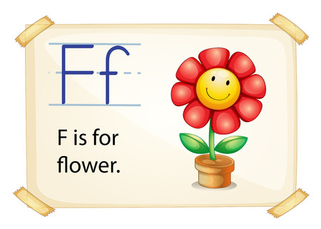 Literacy card showing the letter Fのイラスト素材