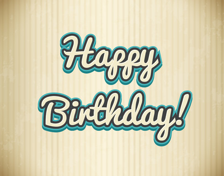 Happy birthday text on cardboardのイラスト素材