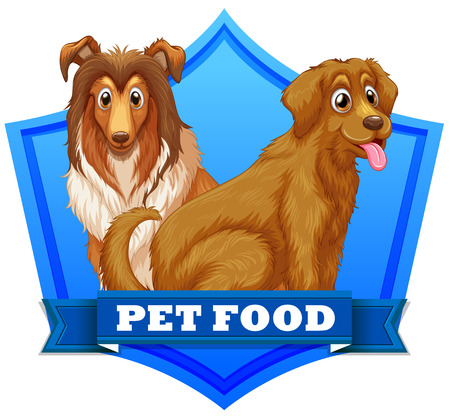 Pet food dogs on label or stickerのイラスト素材
