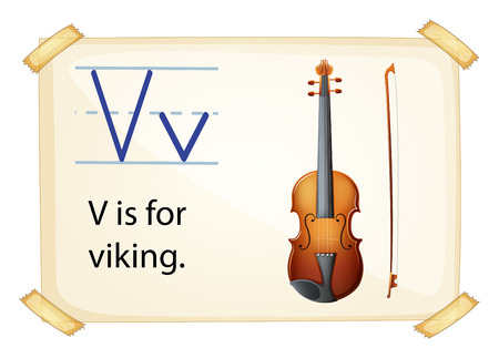 A letter V for viking on a white backgroundのイラスト素材