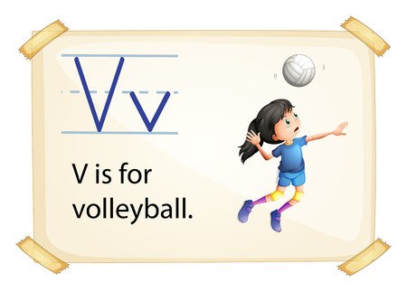 A letter V for volleyball on a white backgroundのイラスト素材