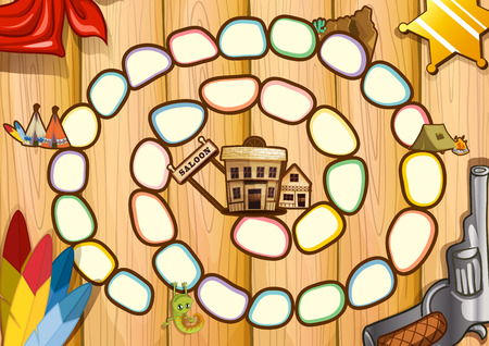 Board game with western themeのイラスト素材